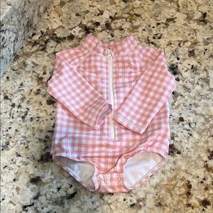 Janie and Jack Pink Checkered Baby Swim Suit